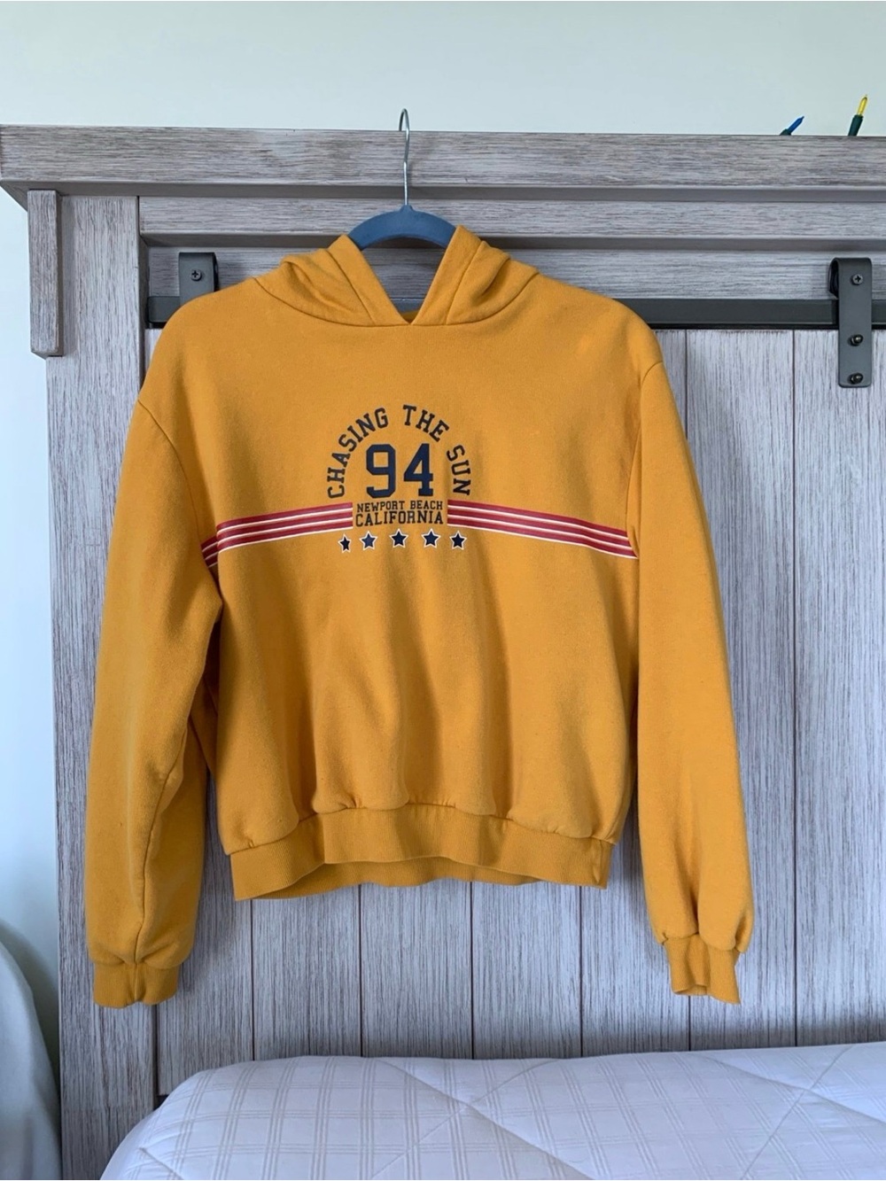 H&M mustard yellow cropped hoodie
